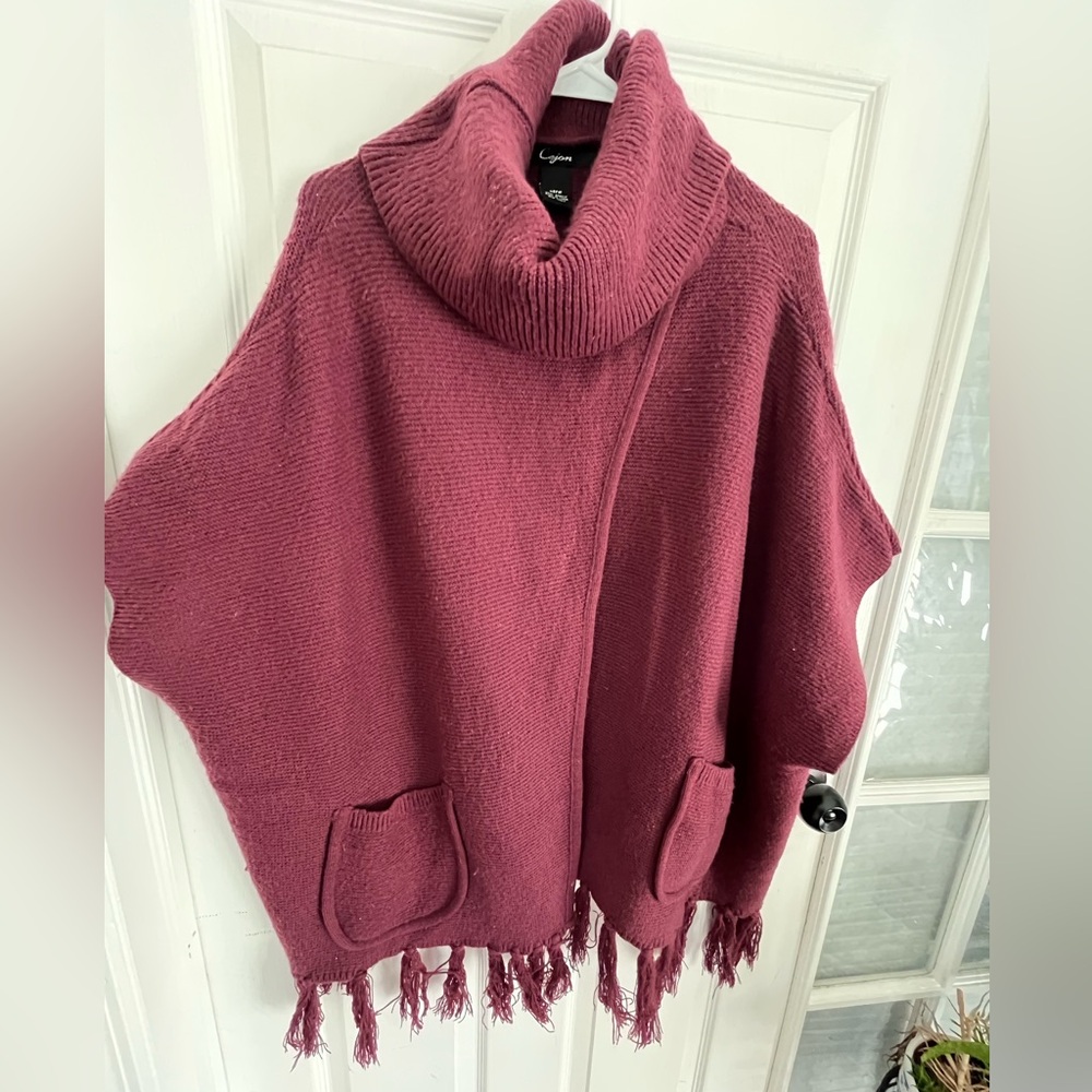 Cejon Burgundy Cowl Neck Sweater OSFM